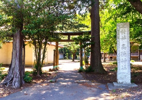 境内横にある鳥居正面の風景