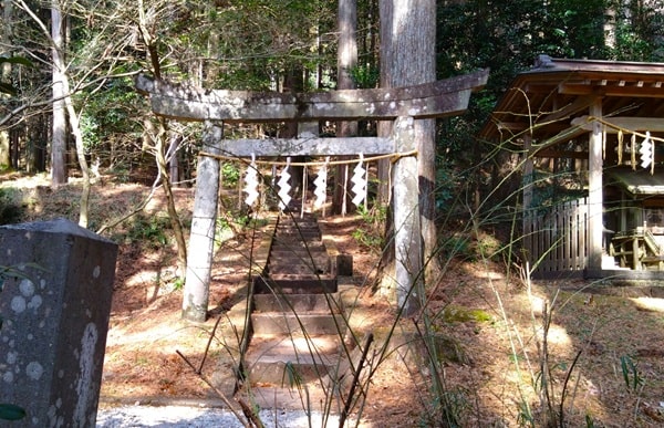 奥宮の鳥居正面の風景