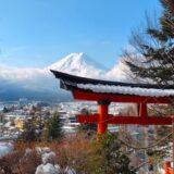富士山と鳥居の風景