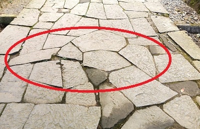 亀の形をした石畳