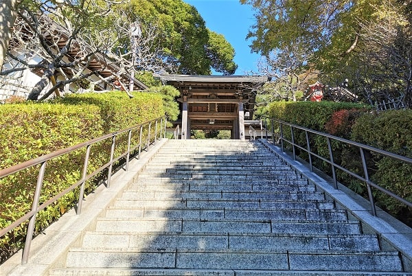 階段と山門の風景