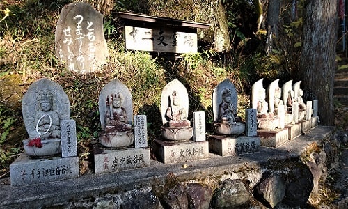 石段の途中にある十二支霊場の石仏