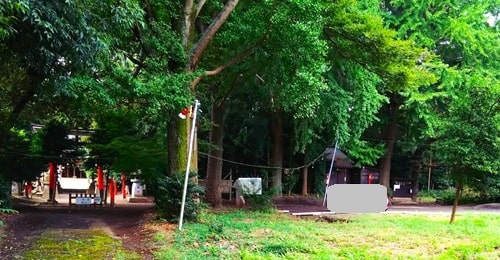 参道からの駐車場風景